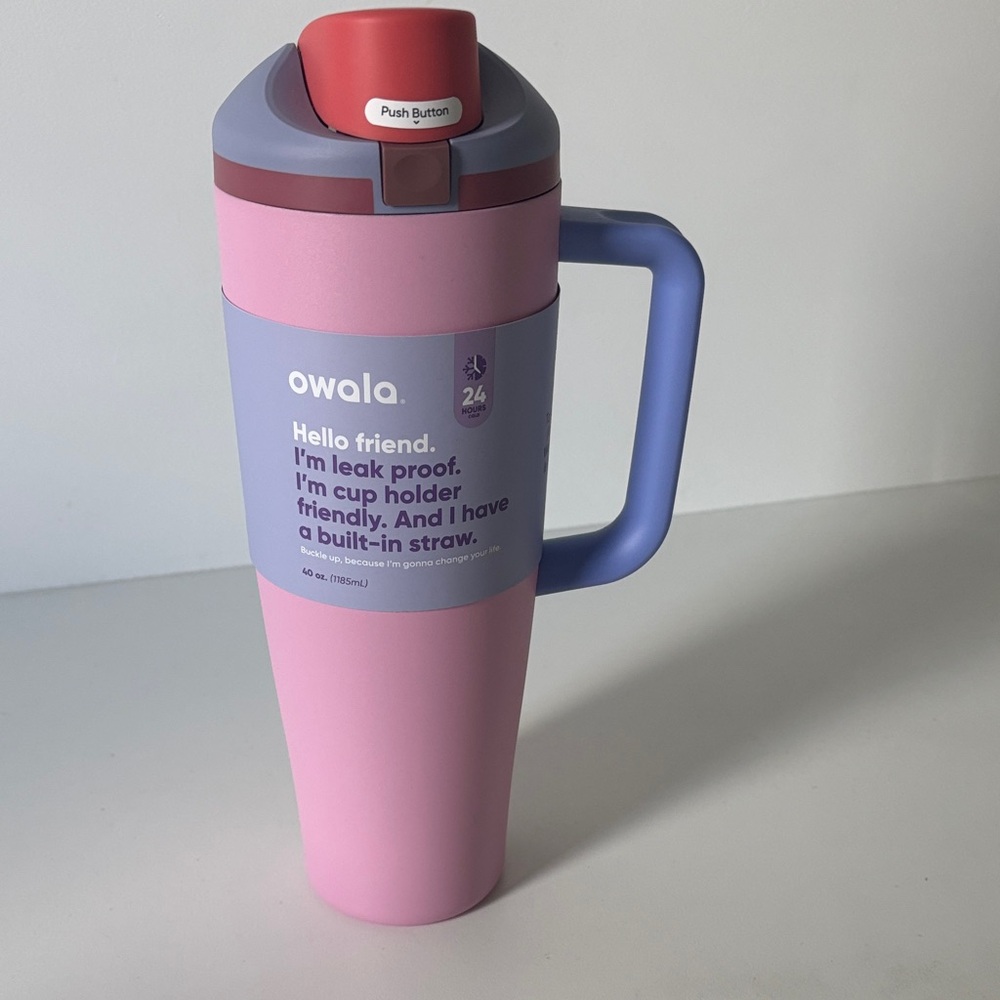 Owala Leak-Proof Pink & Lavender Travel Tumbler with Handle